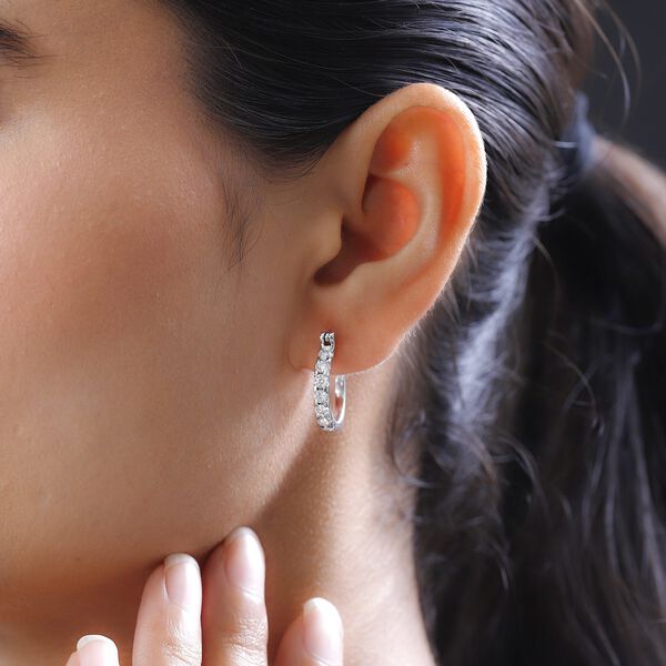 Moissanit Ohrringe, 925 Silber platiniert ca. 1.16 ct image number 2