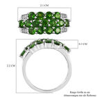 Natürlicher Chromdiopsid und Zirkon Ring 925 Silber platiniert image number 6