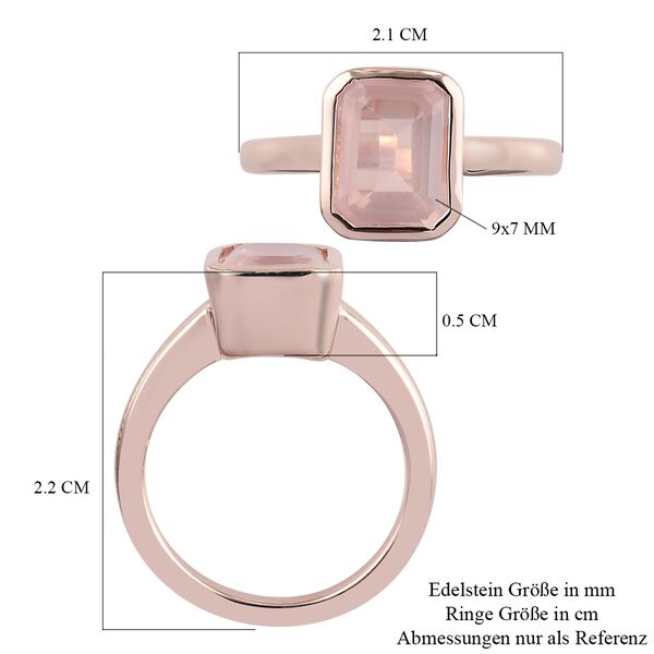 Rosa Quarz Solit&auml;r Ring 925 Silber Ros&eacute;gold image number 6