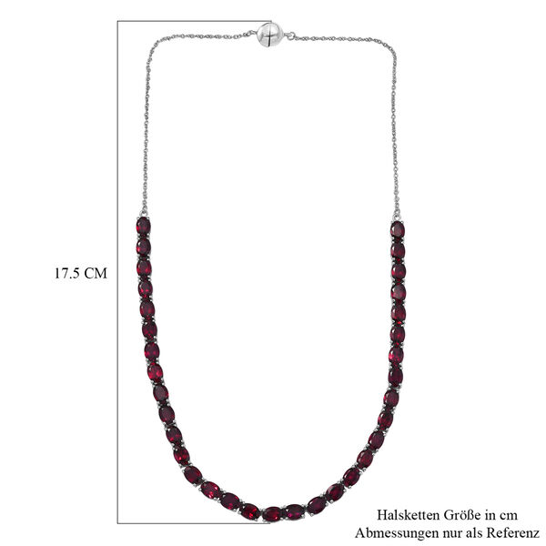 D'Joy AA Nat&uuml;rlicher Rhodolith Granat Halskette ca. 45 cm 925 Silber rhodiniert ca. 31,68 ct. image number 5
