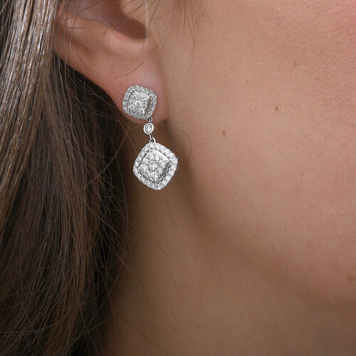 Weiße I1 G-H Diamant-Ohrringe in 585 Weißgold - 1.50 ct image number 1