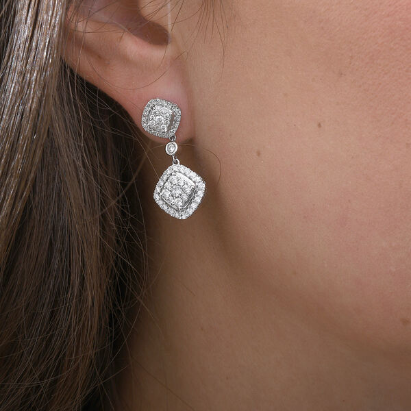 Wei&szlig;e I1 G-H Diamant-Ohrringe in 585 Wei&szlig;gold - 1.50 ct image number 1