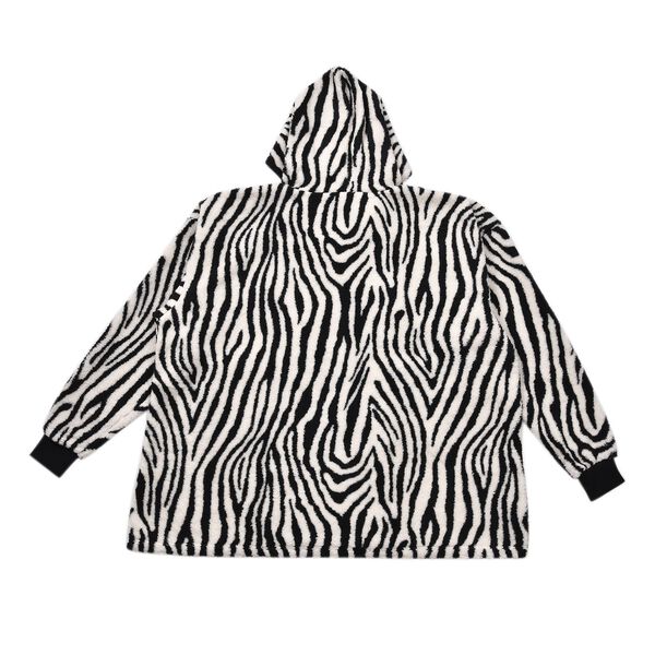 Hoodie mit Kapuze im Zebra-Muster, Weiß und schwarz image number 2