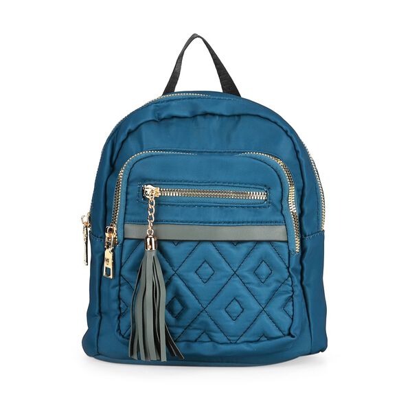 Moderner Kunstleder Rucksack in Steppoptik mit RFID-Schutz, Blau image number 8