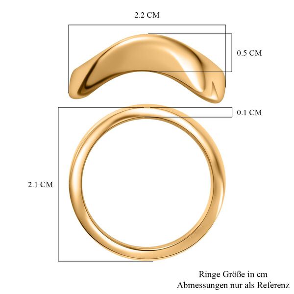 Wellen-Design Ring, 925 Silber 750 Gelbgold Vermeil, (Gr&ouml;&szlig;e 18.00) ca. 5,37g image number 7