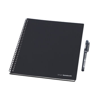 Smartnote - wiederverwendbares Notizbuch B5, Stift und Radiergummi, Schwarz