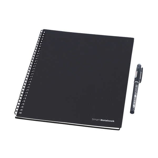 Smartnote - wiederverwendbares Notizbuch B5, Stift und Radiergummi, Schwarz