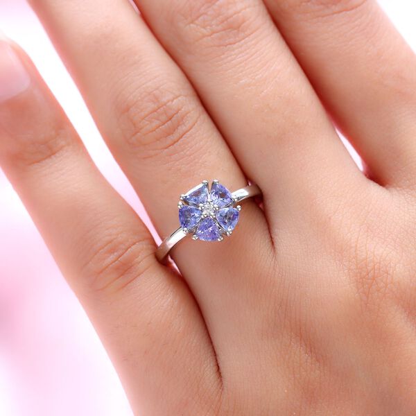 Tansanit und Zirkon Ring - 0,98 ct. image number 3
