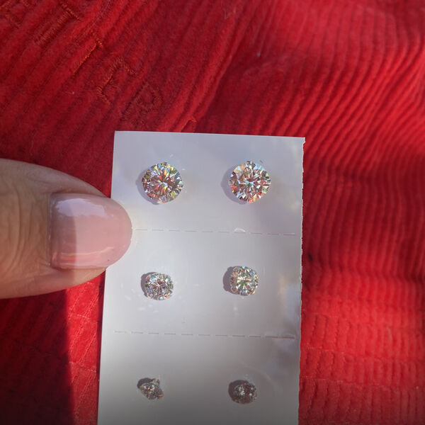 AAAA Zirkonia Ohrringe Set in rhodiniertem Silber image number 6