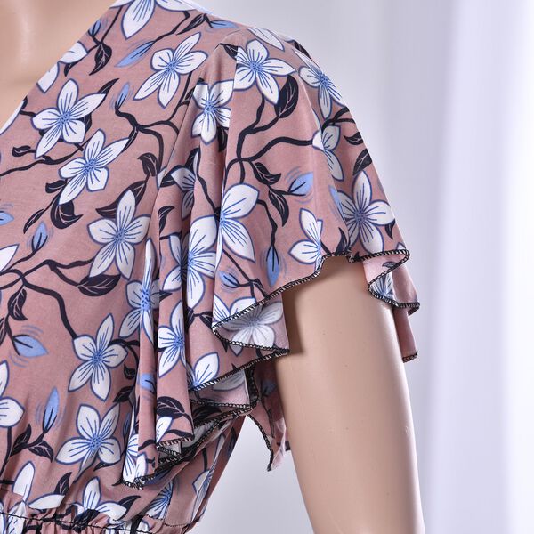 Top mit gesmokter Taille und Flatter&auml;rmeln, Rosa image number 5