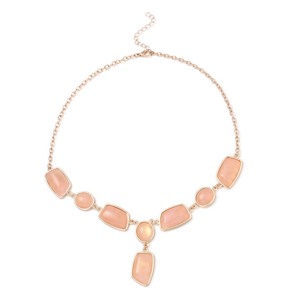 Rosenquarz-Halskette, 45 cm, rosafarben ca. 134,50 ct