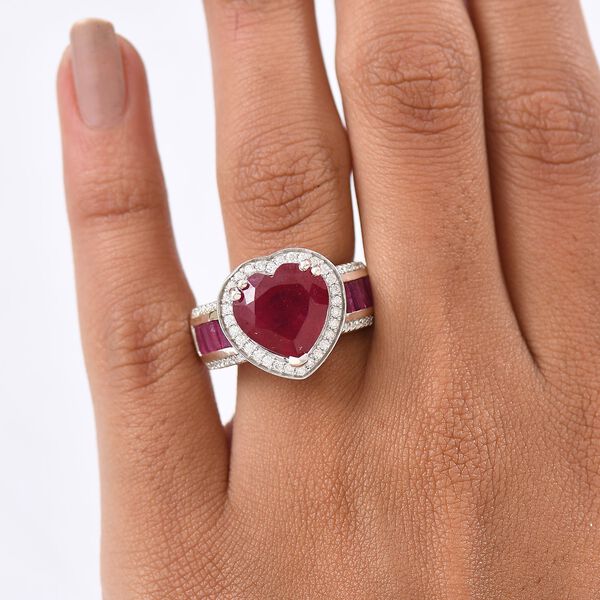 D'Joy AA Afrikanischer Rubin und Moissanit Ring - 10,80 ct. image number 3