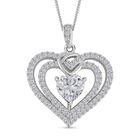 Moissanit Schmuckset 925 Silber platiniert, 925 Silber rhodiniert ca. 1,72 ct.