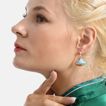 LA MAREY 2er-Set Brokat Seiden-Haarspangen und Ohrringe, Cremewei&szlig;