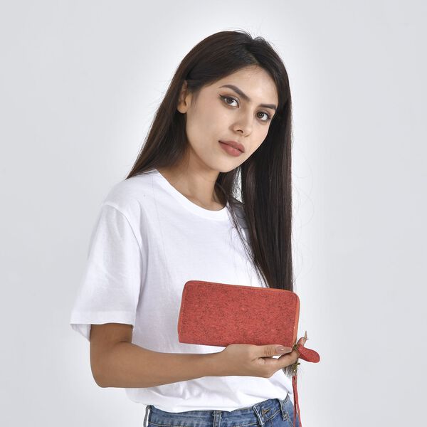 Kork-Brieftasche mit RFID Schutz, Gr&ouml;&szlig;e 19x4x10 cm, Korall image number 2