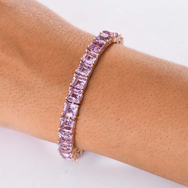 D'Joy AAA Rose De France Amethyst Armband ca. 19 cm 925 Silber 750 Roségold Vermeil ca. 32,42 ct. image number 3