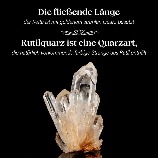 Golden strahlen Quarz Halskette, 45 cm - 200 ct. image number 5
