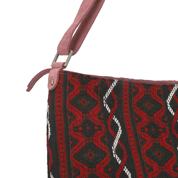 100% Echtleder Umh&auml;ngetasche, lila image number 7