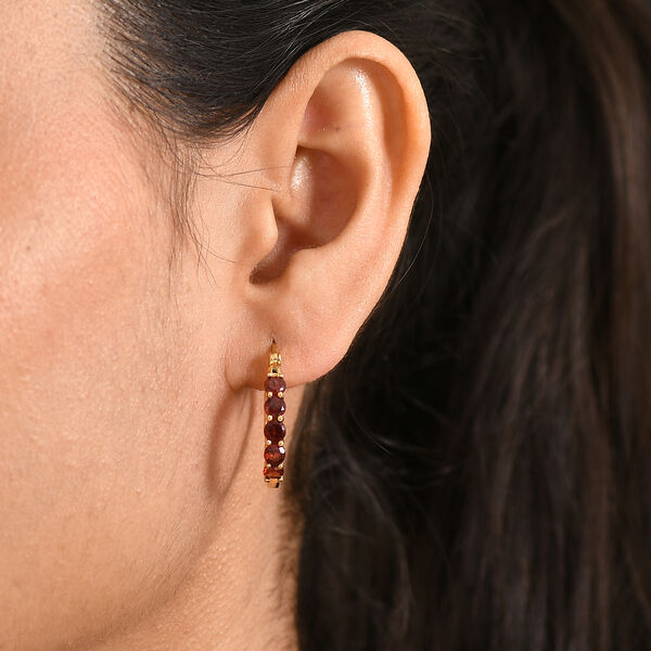 EVER TRUE AA Mosambik Granat Ohrringe Nickelfreies Messing ca. 2,78 ct. image number 2