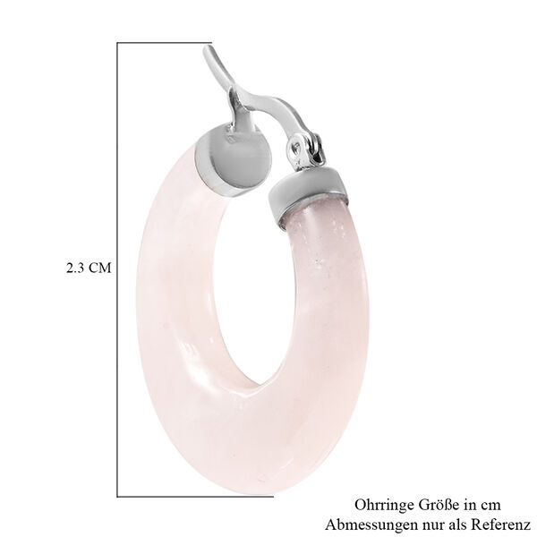 Rosenquarz Creolen in Edelstahl ca. 27,00 ct image number 5