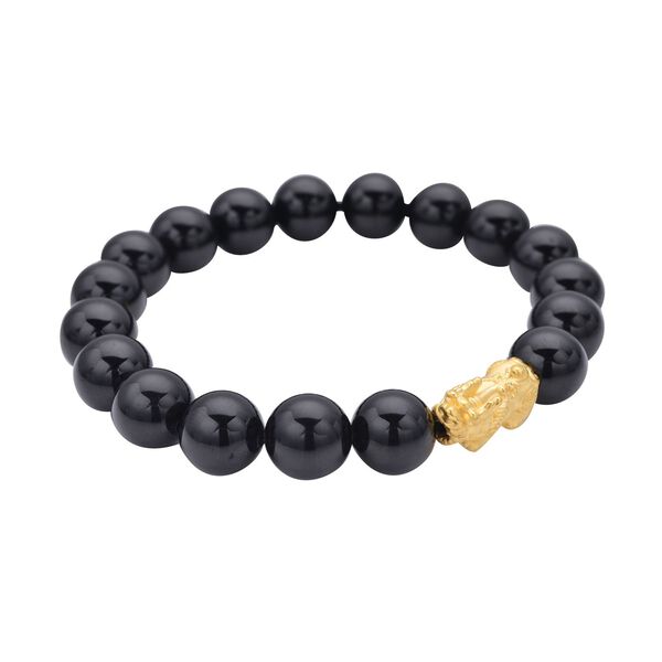 Flexibles, schwarzes Turmalin-Armband, 19 cm image number 4