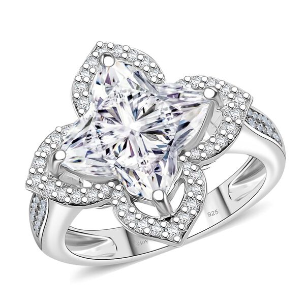 D'Joy Moissanit Ring 925 Silber rhodiniert (Größe 18.00) ca. 5,93 ct image number 4