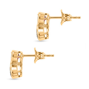 D'Joy AA wei&szlig;e Topas und Rhodolith Granat Ohrringe - 1,34 ct.