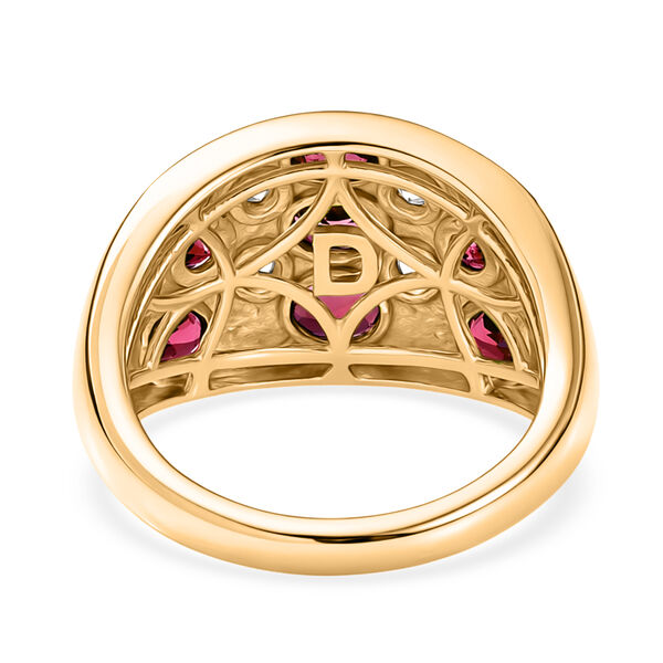 D'Joy - Kaiserlicher Hofring AA Nat&uuml;rlicher Rhodolith Granat Ring 925 Silber 750 Gelbgold Vermeil (Gr&ouml;&szlig;e 20.00) ca. 2.29 ct image number 5