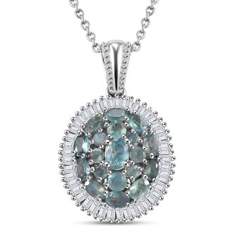 D'Joy Alexandrit und Diamant Anh&auml;nger mit 50cm Kette - 1,53 ct.