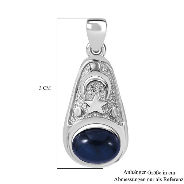 Stern blauer Saphir Anh&auml;nger 925 Silber rhodiniert ca. 3.11 ct image number 5