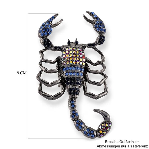 Mehrfarbiger Kristall Brosche  Schwarz image number 5