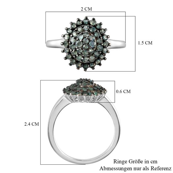 Alexandrit Cluster Ring in Silber image number 7