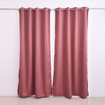 2er-Set - Verdunkelungsvorh&auml;nge mit Metall&ouml;sen, Gr&ouml;&szlig;e 140x240cm/Vorhang, Rostbraun