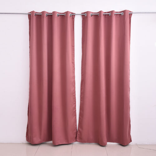 2er-Set - Verdunkelungsvorhänge mit Metallösen, Größe 140x240cm/Vorhang, Rostbraun image number 0