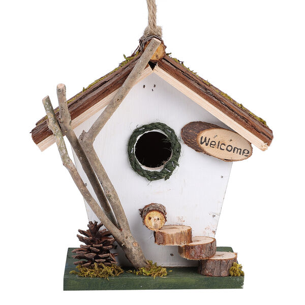 Handgefertigtes Vogelhaus aus Naturholz und MDF