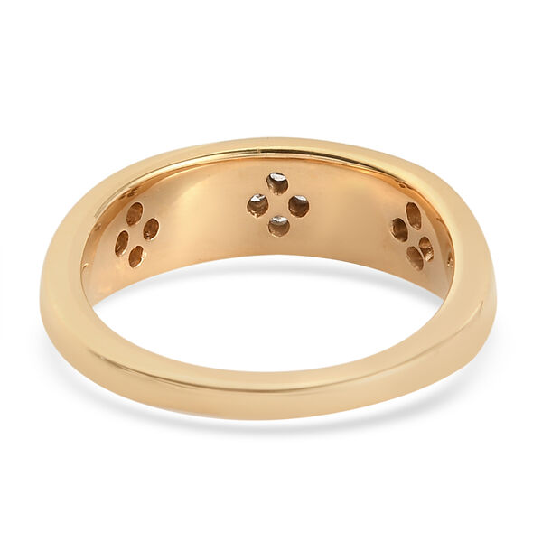 Weißer Diamant P Ring 925 Silber 585 Vergoldet ca. 0,16 ct. image number 6