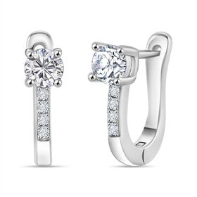 RADIANTA GRA zertifiziert Moissanit (D-VVS) Ohrringe 925 Silber rhodiniert ca. 0.54 ct