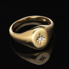Weißer Diamant Ring, 925 Silber Gelbgold Vermeil (Größe 20.00) image number 1