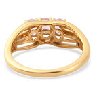 Fissure gefüllt rosa Saphir 3 Stein Ring 925 Silber vergoldet  ca. 0,76 ct image number 5