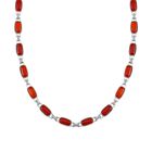 Roter Achat, Weißer Kristall Halskette ca. 50 cm
