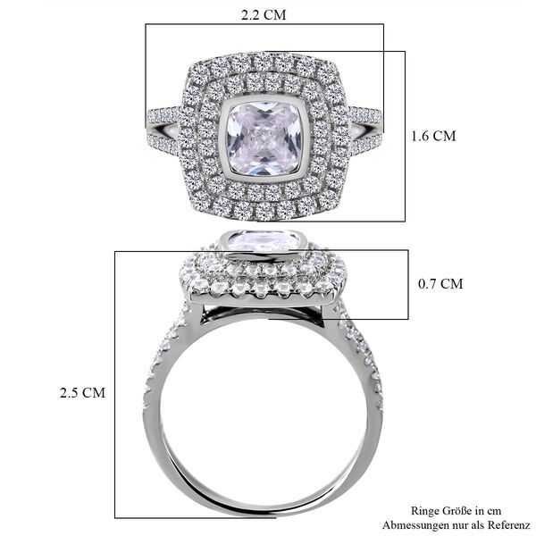 Lustro Stella - Wei&szlig;er Zirkonia Ring, 925 Silber rhodiniert (Gr&ouml;&szlig;e 17.00) ca. 1.15 ct image number 5
