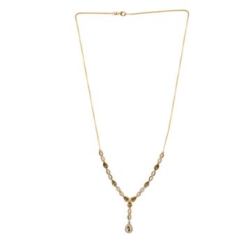 AAA Turkizit und Zirkon Halskette, 45 cm - 4,57 ct.