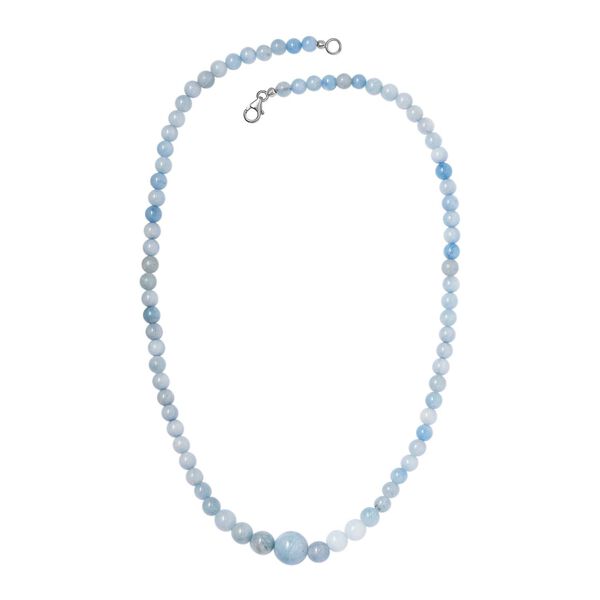Milchige Aquamarin-Halskette, 50 cm - 163,50 ct. image number 3