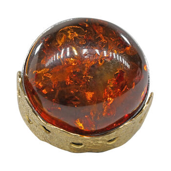 Nat&uuml;rlicher, baltischer Bernstein Ring, 925 Silber (Gr&ouml;&szlig;e 18.00) ca. 21.25 ct