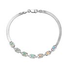 AA Natürlicher, äthiopischer Welo Opal Armband ca. 19 cm 925 Silber platiniert ca. 0.85 ct