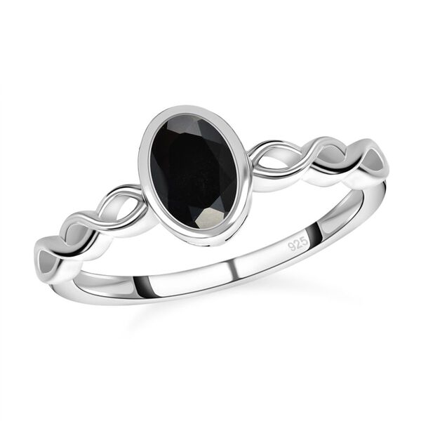 Schwarzer Spinell Ring, 925 Silber (Gr&ouml;&szlig;e 20.00) ca. 0.98 ct image number 4