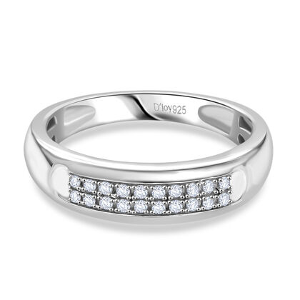 D'Joy Wei&szlig;er Diamant Ring 925 Silber rhodiniert (Gr&ouml;&szlig;e 21.00)