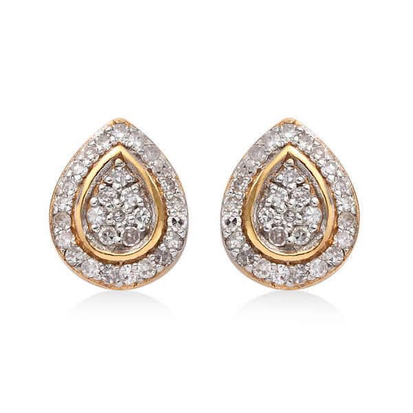 Diamant Halo Ohrstecker in Silber