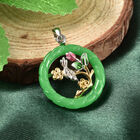 JARDIN KOLLEKTION - grüner Jade Anhänger, 925 Silber Bicolor ca. 5,75 ct image number 1