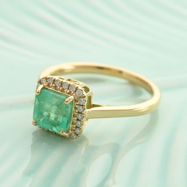 ILIANA zertifiziert und geprüft AAA kolumbianischer Smaragd und SI Diamant Ring in 750 Gold - 1,85 ct. image number 1